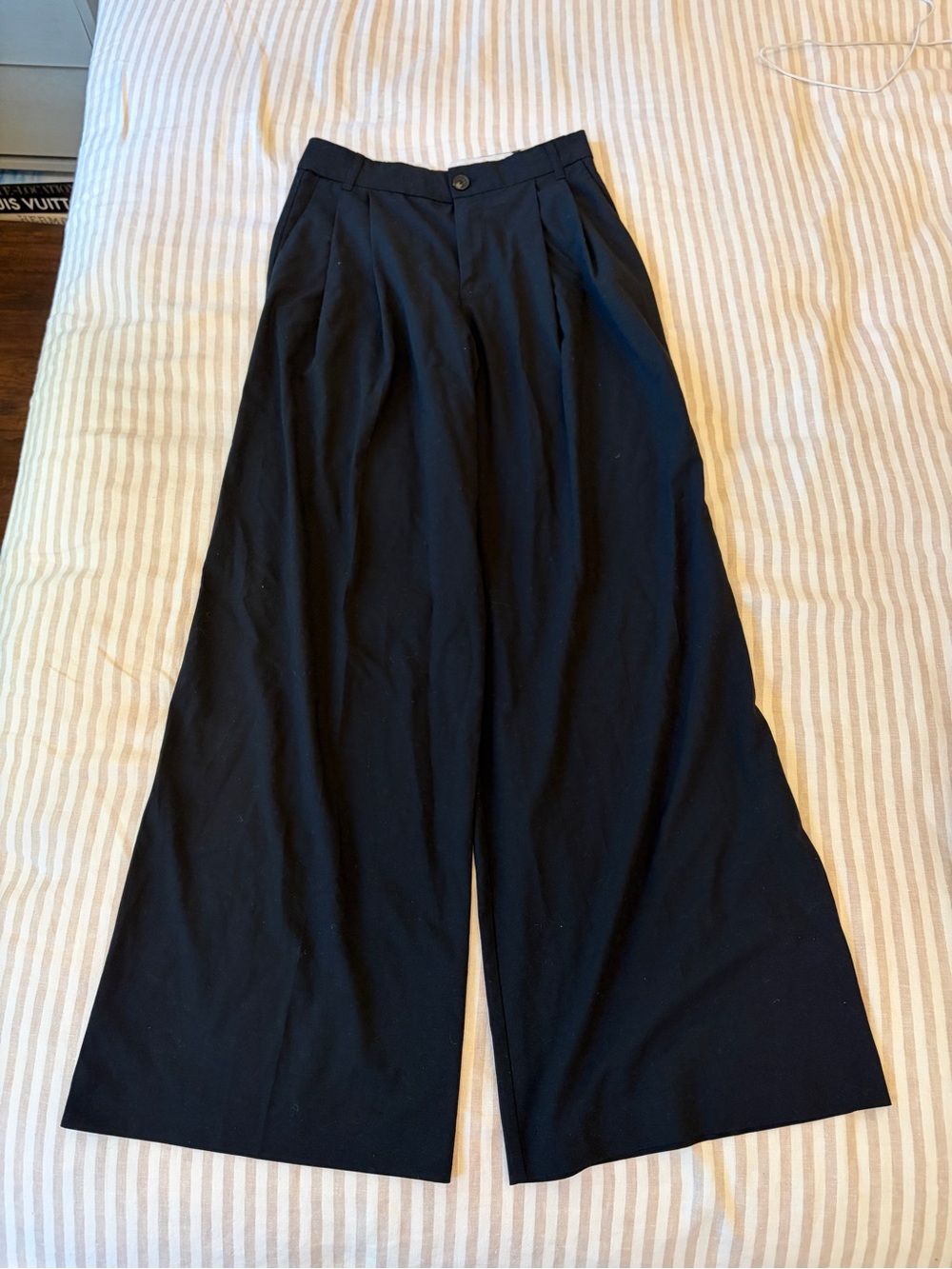 Zara Black Wide-Leg High-Rise Pants
